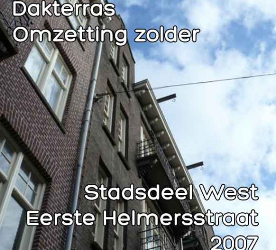 Helmersstraat, eerste bouwaanvraag dakterras