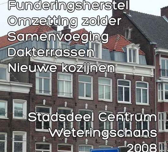 Weteringschans omgevingsvergunning funderingsherstel nieuwe kozijnen